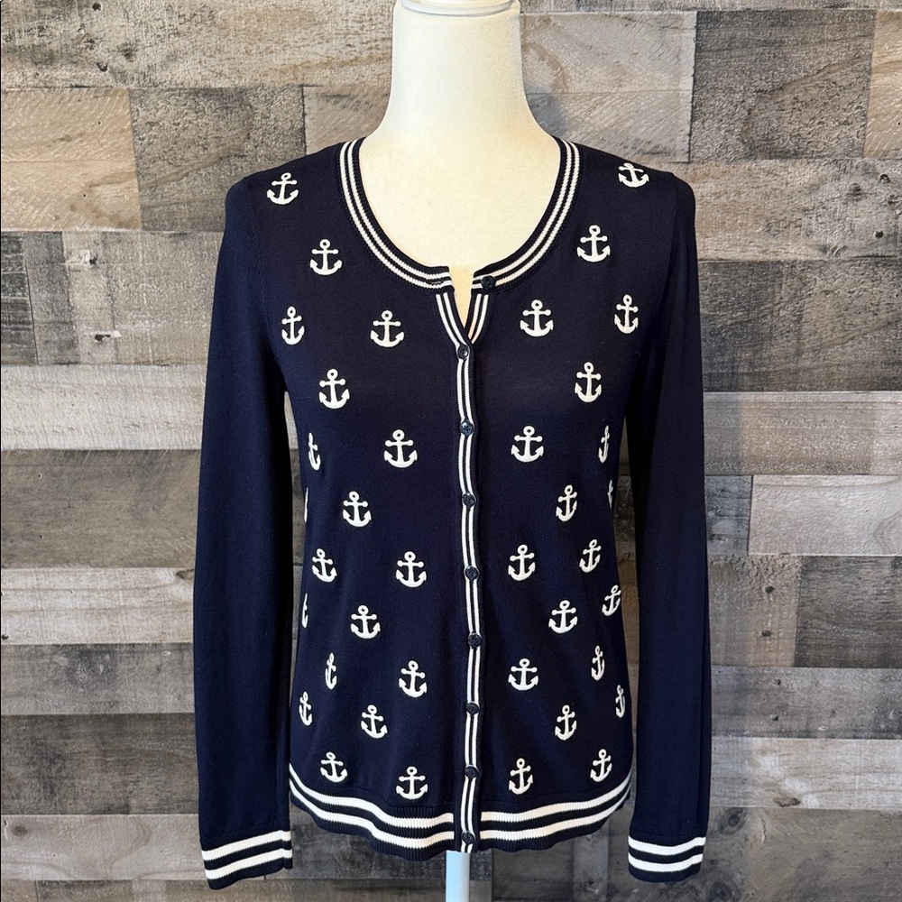 Talbots Nautical Cardigan with anchors Size XS - Picture 15 of 16
